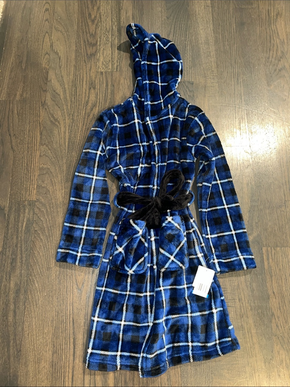 Cuddl Duds Blue Plaid Fleece Top Boys Size-M (8/10)